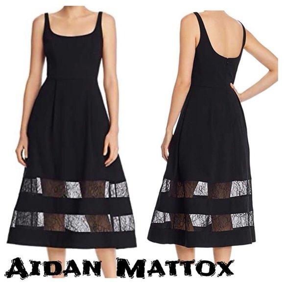 Aidan Mattox Dresses & Skirts - Aidan Mattox Lace Inset Sleeveless Party Dress knee length tulle crepe. Sz 4